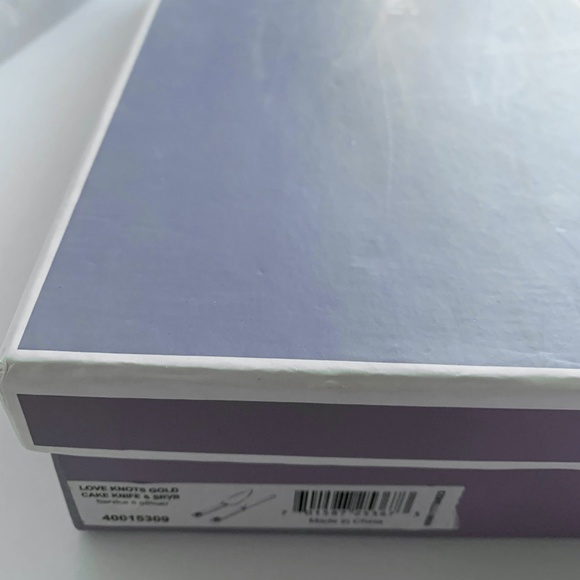 Vera Wang Wedgewood "Love Knots" Gold/Silver Cake Knife & Server Set - Picture 2 of 7